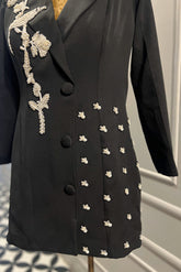 Pearl Embroidered Blazer Dress